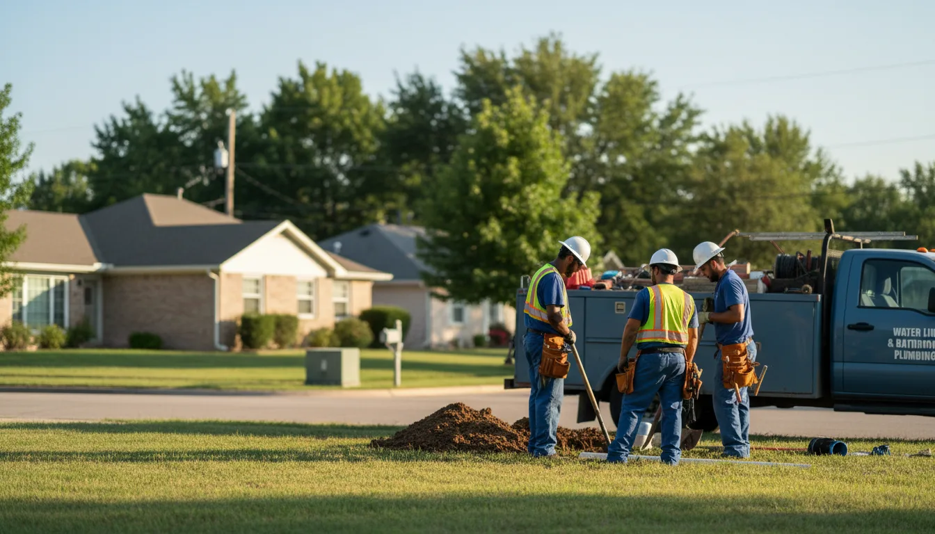 Residential water line and bathroom plumbing service in Colo, IA